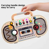 Wooden Busy Board with LED Lights & Switches