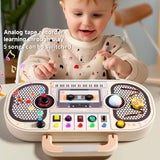 Wooden Busy Board with LED Lights & Switches