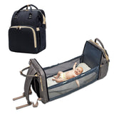 2-in-1 Baby Diaper Bag & Portable Bed – Convertible Backpack for Moms & Dads | Lightweight Multi-purpose Travel Nappy Bag