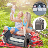 2-in-1 Baby Diaper Bag & Portable Bed – Convertible Backpack for Moms & Dads | Lightweight Multi-purpose Travel Nappy Bag